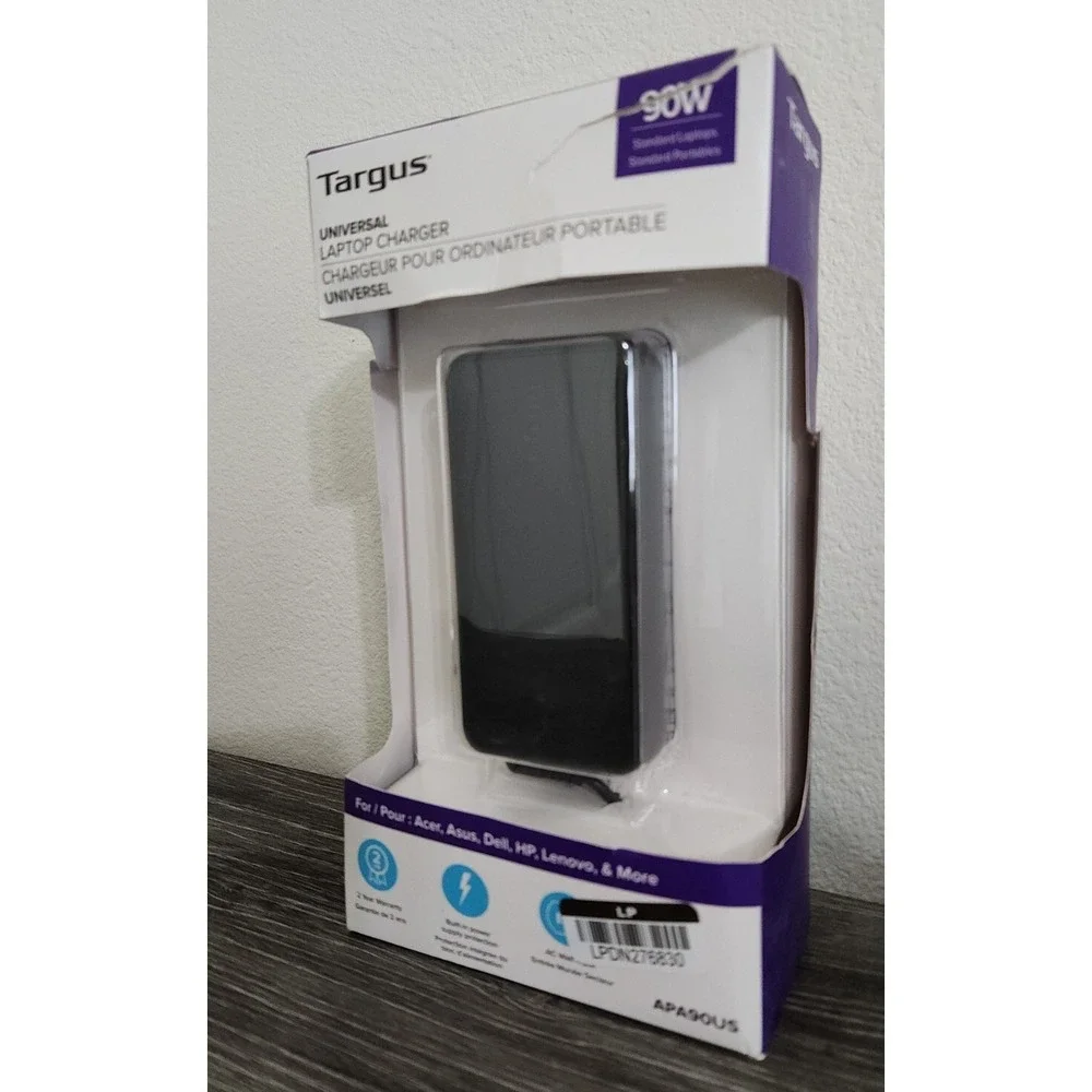 Targus Universal 90W Laptop Charger - Black (APA90US) - New, Open Damaged Box
